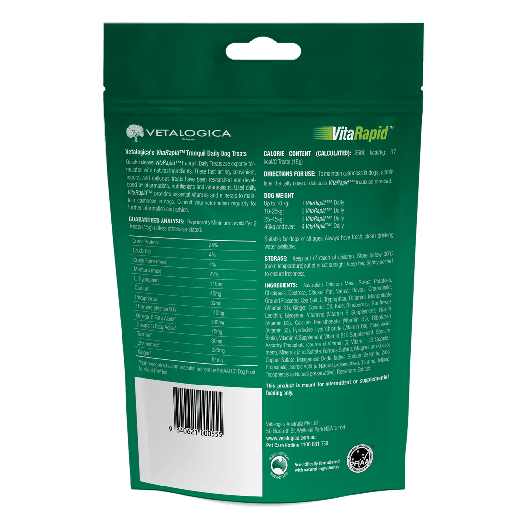 Vetralogica Vitarapid product packaging with text and branding on a green background