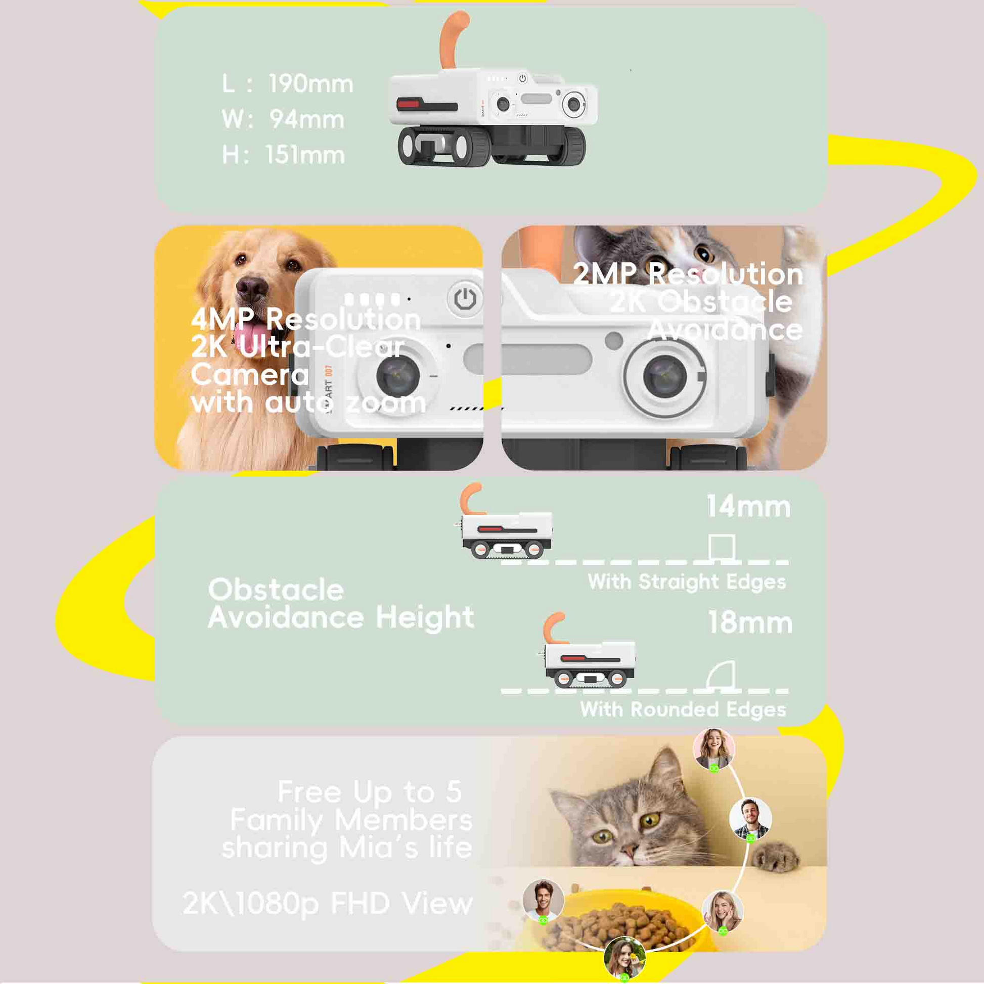 PICKFUN A3 robot interacting with playful cat on hardwood floor 