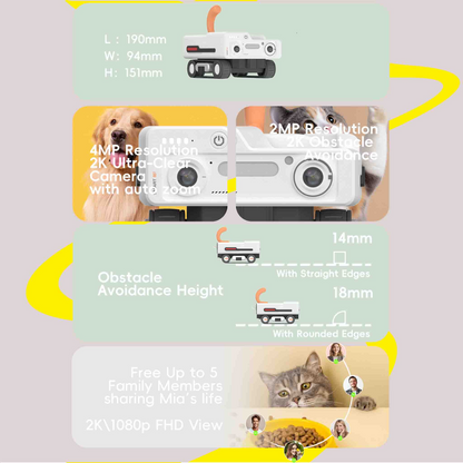 PICKFUN A3 robot interacting with playful cat on hardwood floor 